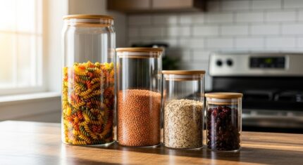 Glass Food Storage Jars (Airtight, 4-Pack)